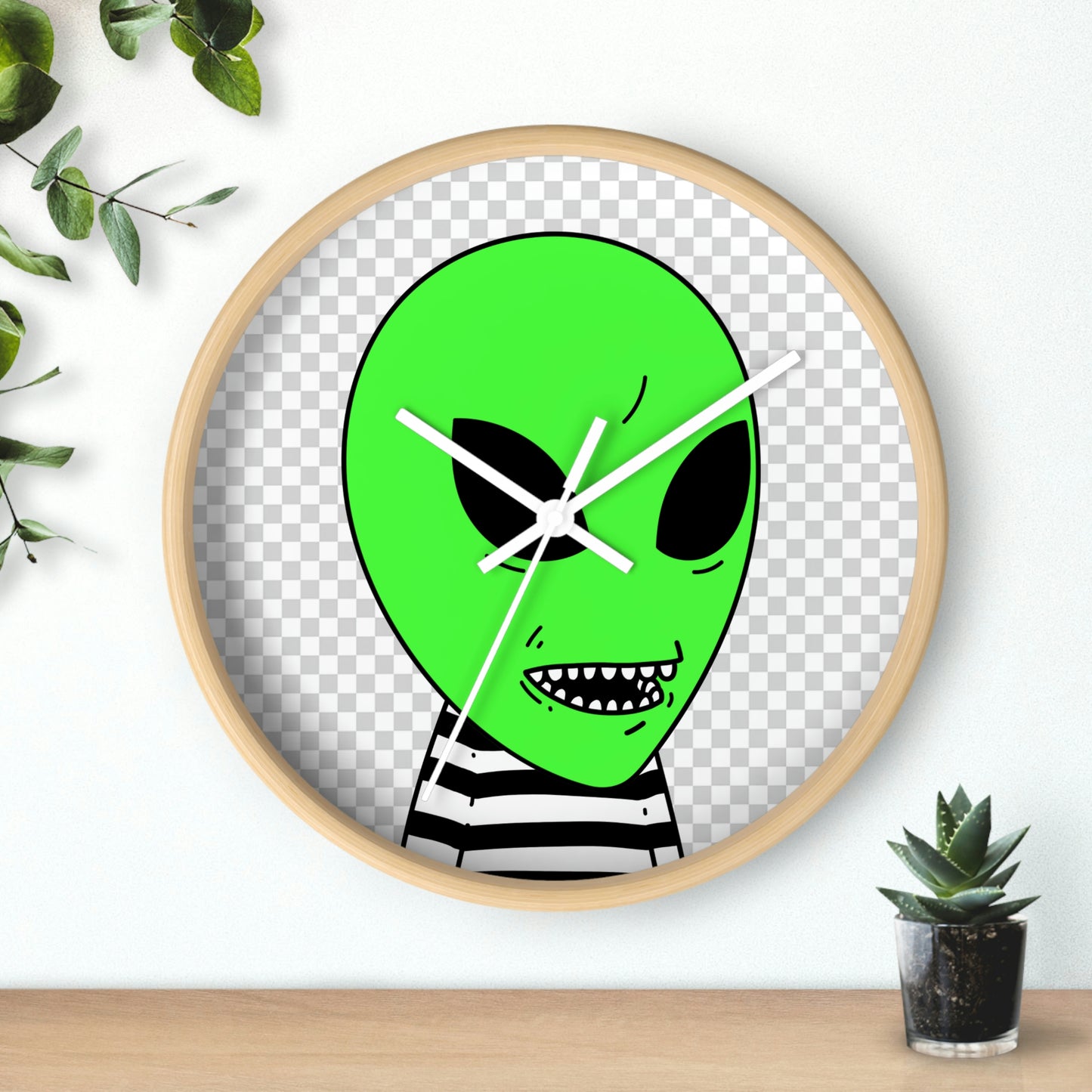 Clean Teeth Toothy Alien Wall clock