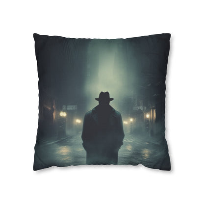 Mystery Detective Alley - Noir Book Cover Artwork Spun Polyester Square Pillow Case