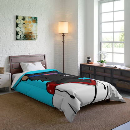 Cyborg Wolf Hoodie Sweatshirt Fedora Cap Bedroom Blanket Comforter