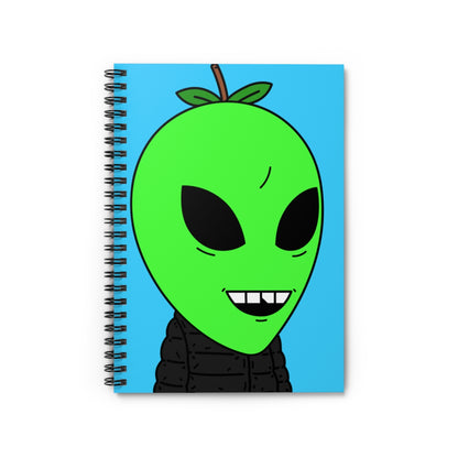 Teacher Apple Alien Space Spiral Notebook - Ruled Line