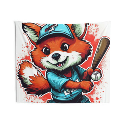 Red Panda Baseball Sport Athletic Graphic Indoor Wall Tapestries