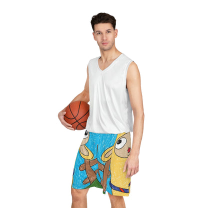 Llama Lovers: Heart and Animal Basketball Shorts (AOP)