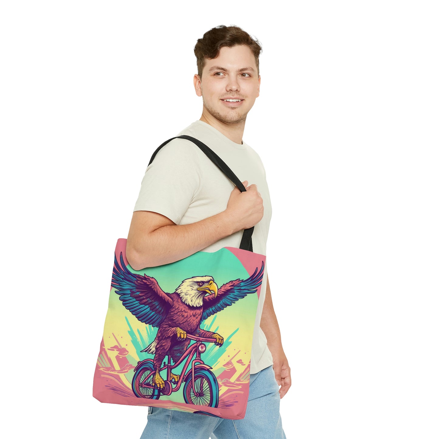 Bicycle Bike American Eagle Biker Graphic Tote Bag (AOP)