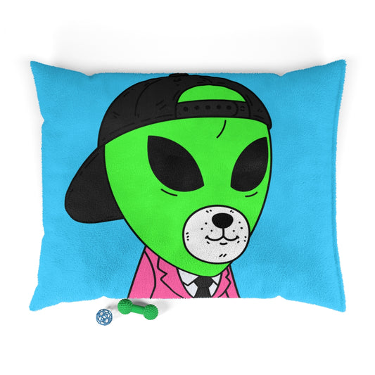 White Bear Dog Face Pink Suit Green Alien Visitor Black Cap Pet Bed