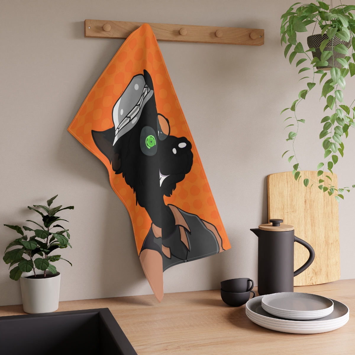 Cyborg Wolf Werewolve First Edition Kitchen Towel