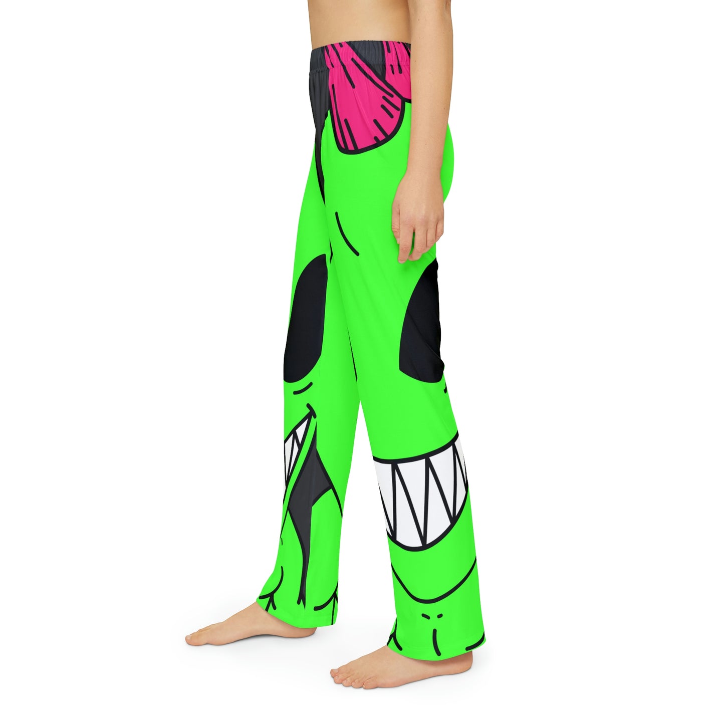 Spiked Pink Hair Muscle Alien Visitor Kids Pajama Pants