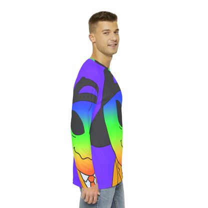 Rainbow Multi Color Visitor Gold Suit Visitor Men's Long Sleeve AOP Shirt