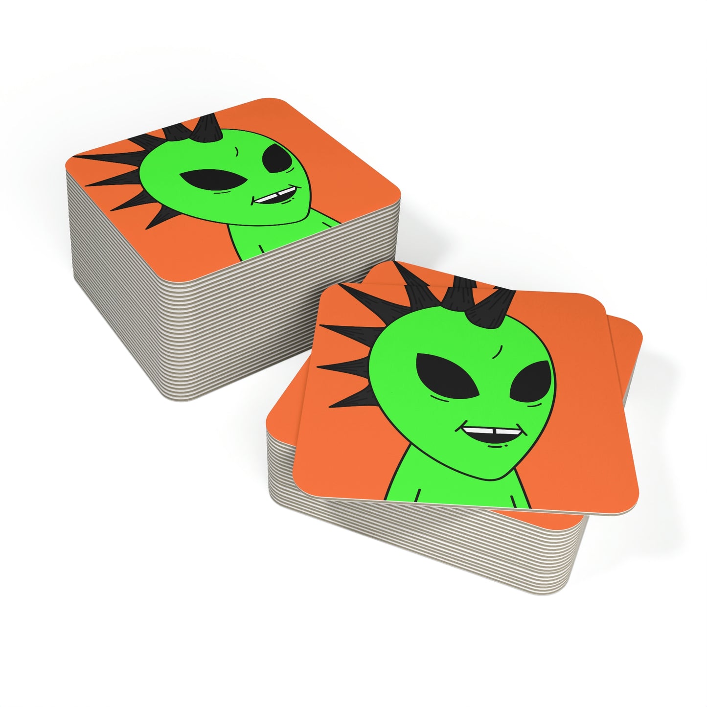 Black Hair Spiked Visitor Alien Coasters (50, 100 pcs)