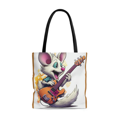 Guitar Player Opossum Cute Animal Graphic Tote Bag (AOP)