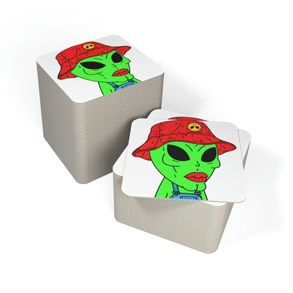 Old Alien Farmer Visitor Coasters (50, 100 pcs)