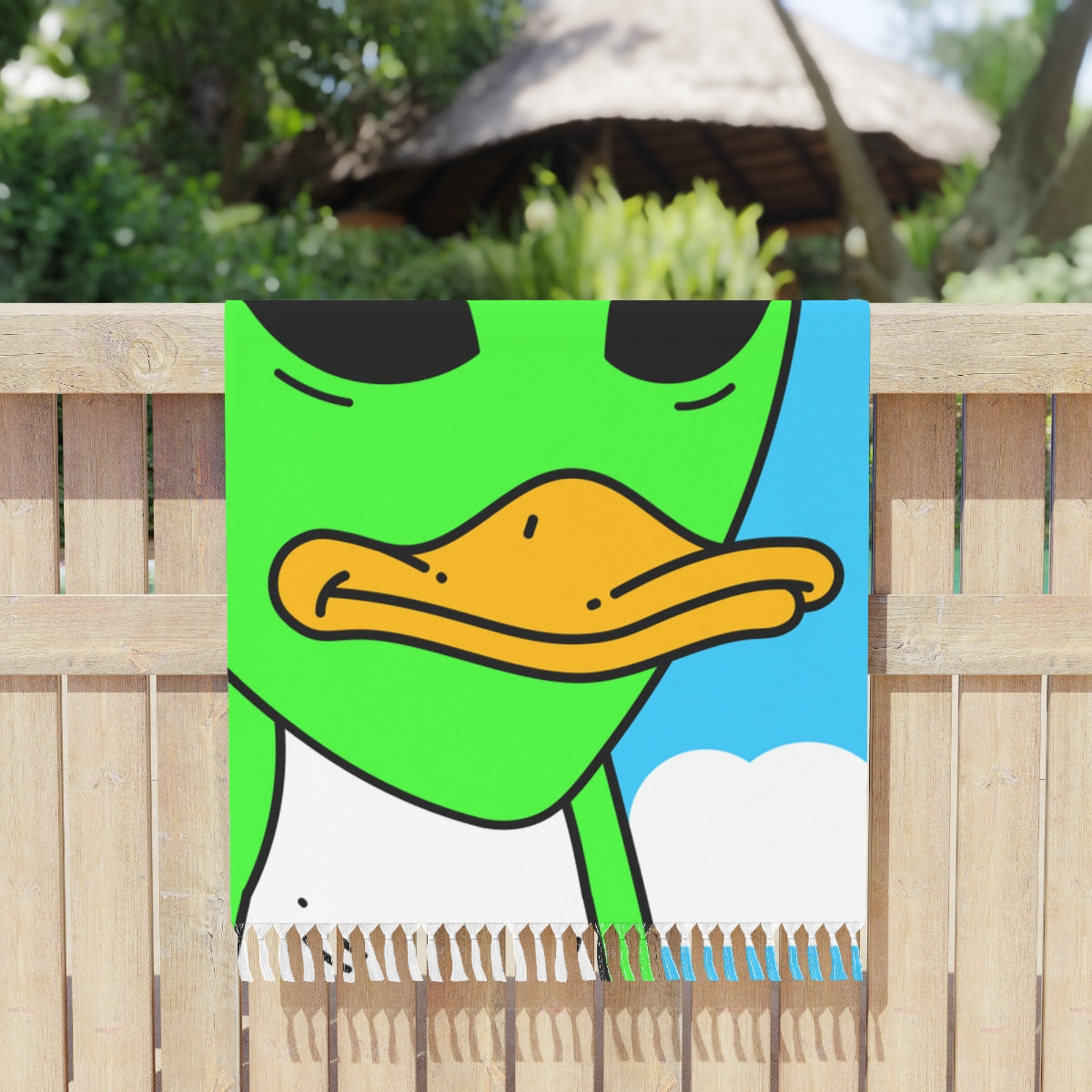 The Visitors Green Alien Duck Black Top Hat Boho Beach Cloth