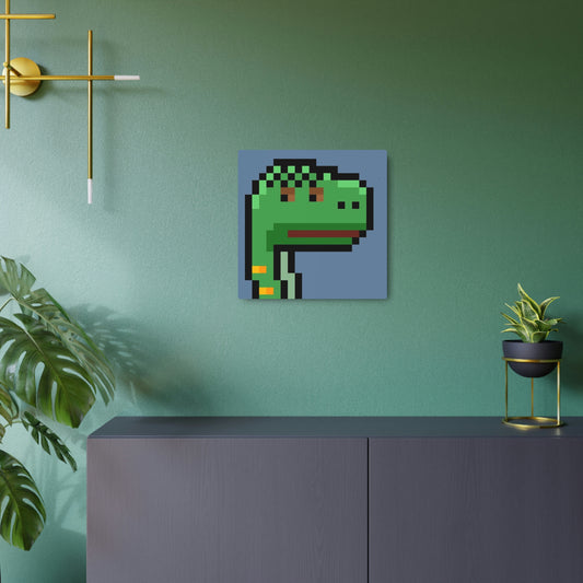 Dinosaur Dino Pixel Metal Art Sign