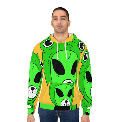 Frog Pepe Alien AOP Unisex Pullover Hoodie