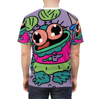 Frog Peppe Froggy Cartoon Camiseta unisex AOP cortada y cosida 