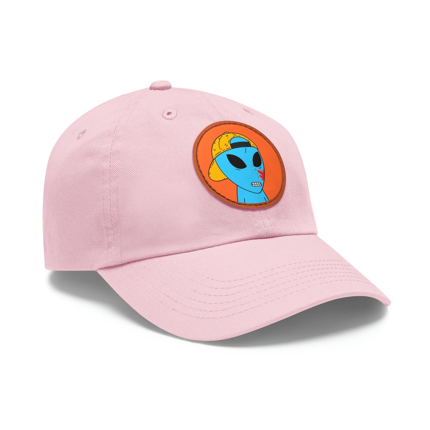 Blue Blood Alien Visitor Dad Hat with Leather Patch (Round)