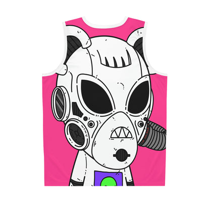 Armored White Mouse Ears Future Alien Cyborg Machine Visitor Basketball Jersey