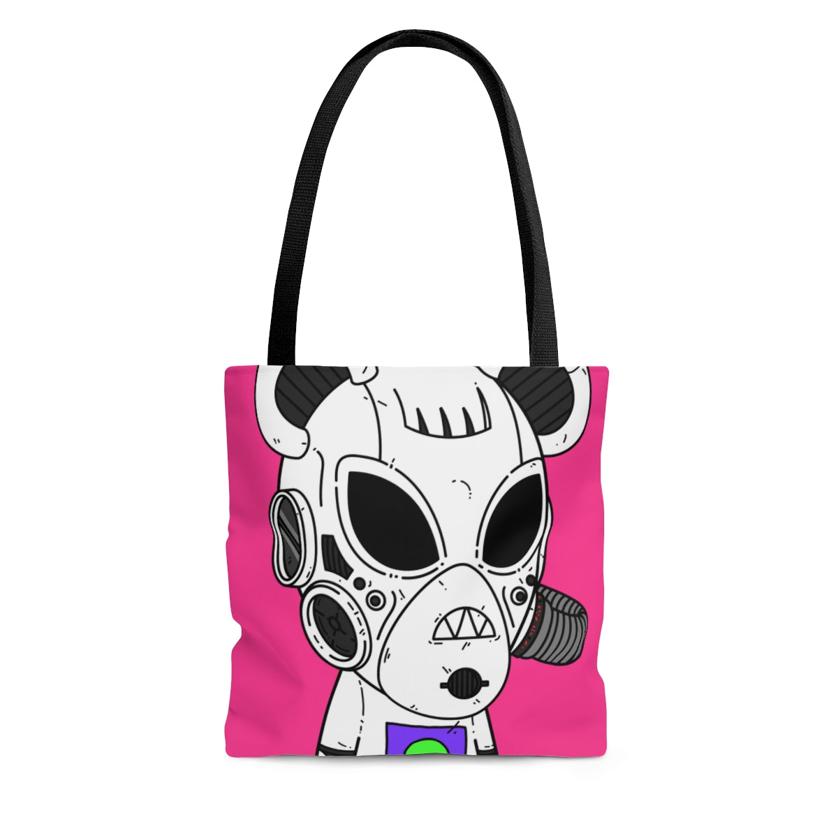 Armored White Mouse Ears Future Alien Cyborg Machine Visitor AOP Tote Bag