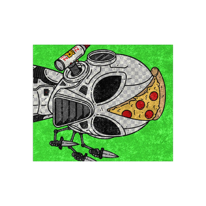 Knive Peppe Pizza Viz Wiz Armored White Future Alien Cyborg Machine Visitor Crushed Velvet Blanket - Visitor751