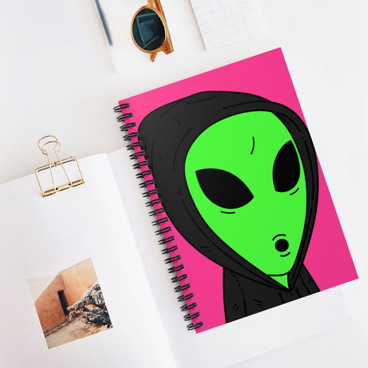 Alien Anon Shady Hooded Spiral Notebook - Ruled Line