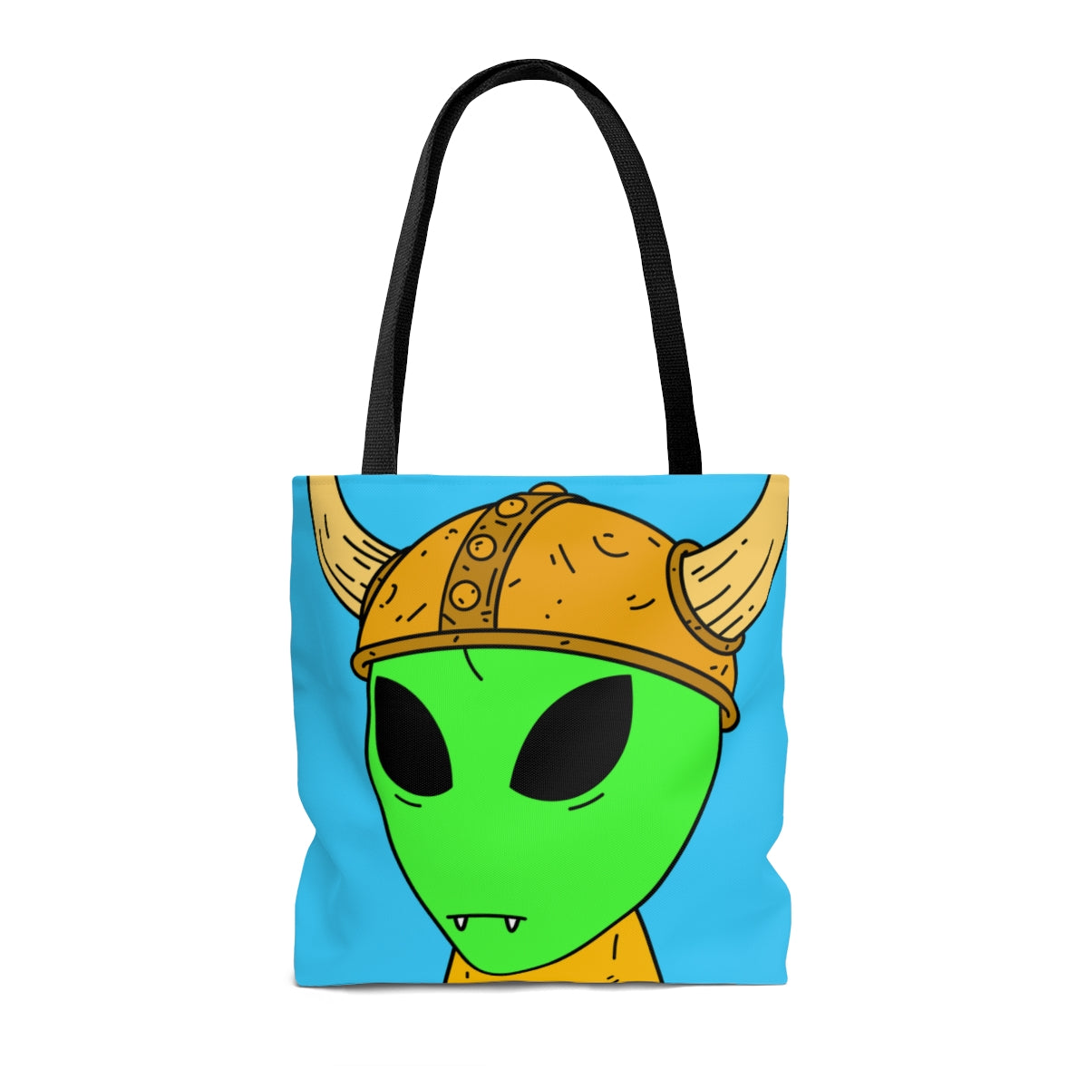 Viking Alien Visitor Sci fi Space Characer Cartoon AOP Tote Bag