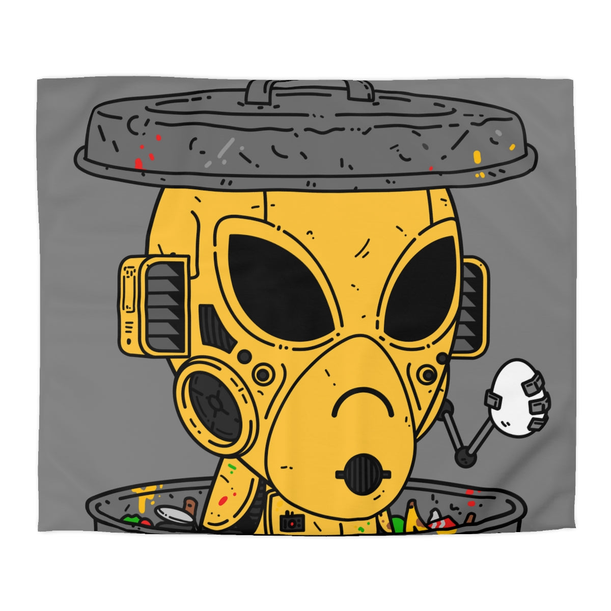 Trashcan Art Egg Blindado Amarillo Futuro Alien Cyborg Máquina Visitante Funda Nórdica De Microfibra