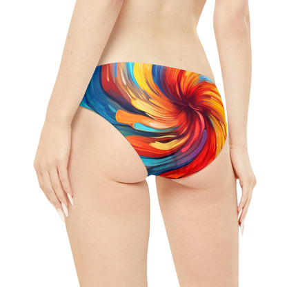 Abstract Art Vibrant Swirls - Unique Colorful Design - Strappy Bikini Set (AOP)