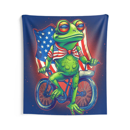 Tapices de pared para interiores con diseño de ciclista americano de Patriot Frog USA 