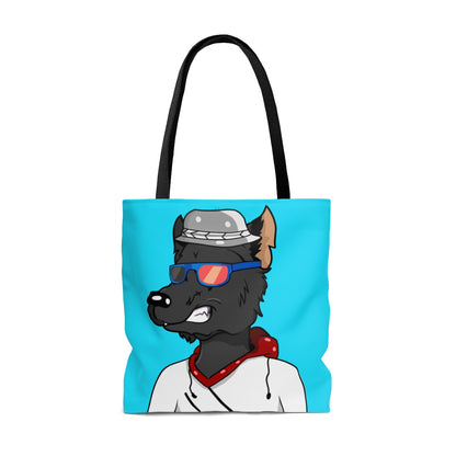 Cyborg Wolf Hoodie Sweatshirt Fedora Cap AOP Tote Bag