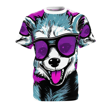 Cheerful Possum Animated Graphic Unisex Cut & Sew Tee (AOP)