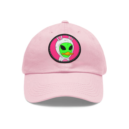 Beak Duck Alien Rabbit Bunny Dad Hat with Leather Patch (Round)