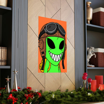 Air Force Aviator Alien Premium Matte Vertical Posters