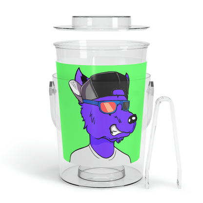 Cyborg Wolf Purple Fur Werewolve Ice Bucket with Tongs