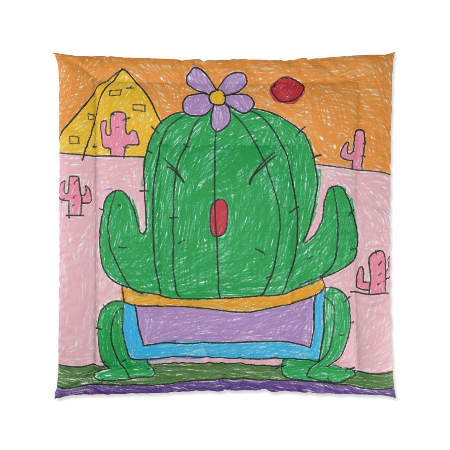 Desert Cactus Sumo Wrestler Graphic Comforter