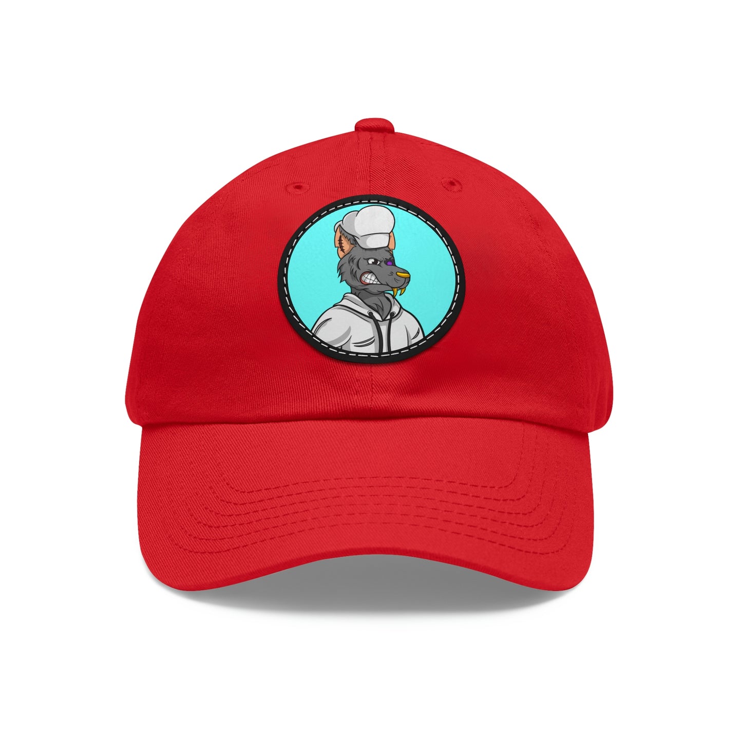 Chief Chef Cook Wolf Werewolve Cyborg Dad Hat with Leather Patch (Round)