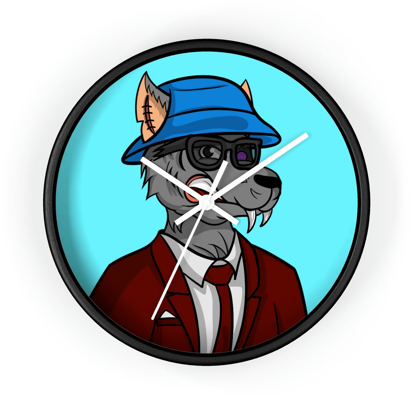 Maroon Business Suit Werewolf Wall clock