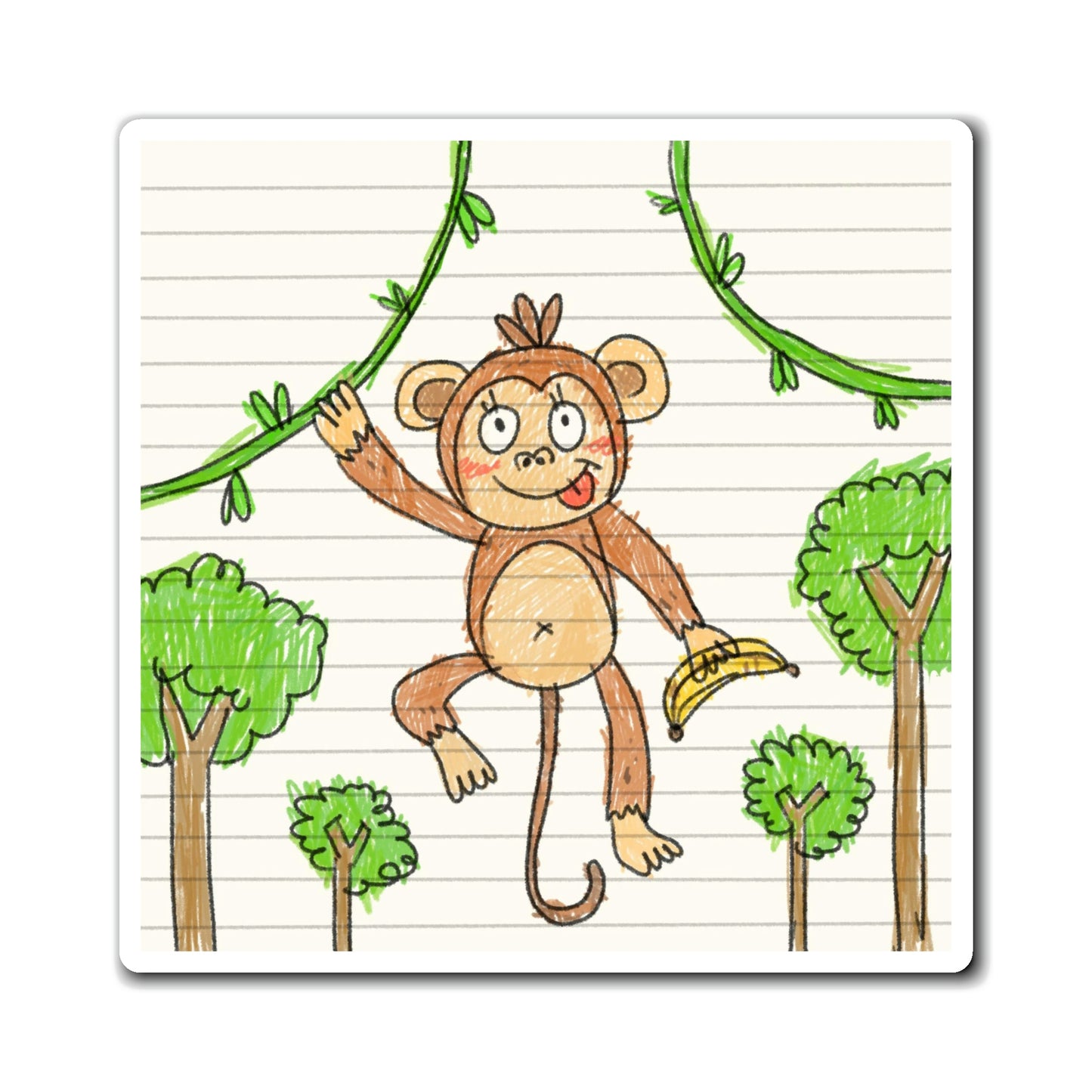 Graphic Monkey - Fun Zoo Clothing for Ape Lovers Magnets