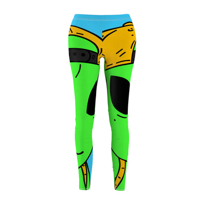 Backpacker Alien Visitor Round Women's Cut & Sew Casual Leggings