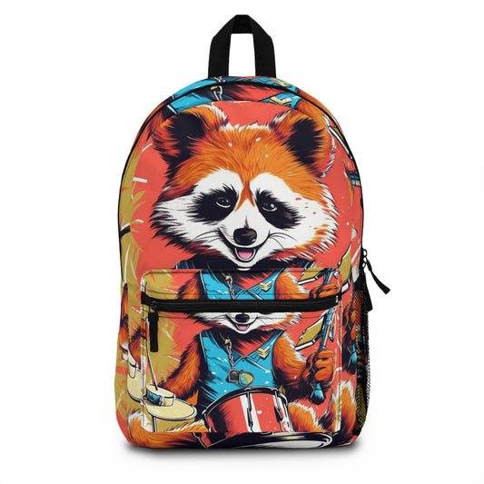 Red Panda Drum Music Player Graphic Backpack
