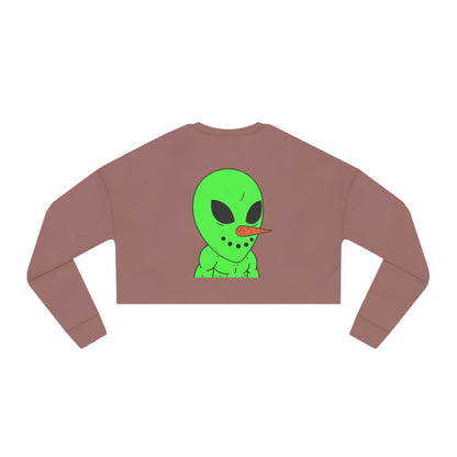 Veggie Visi Alien Vegetable Visitor Women's Cropped Sweatshirt