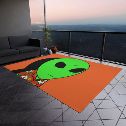 Hawaiian Shirt Green Alien Visitor Shadow Outdoor Rug