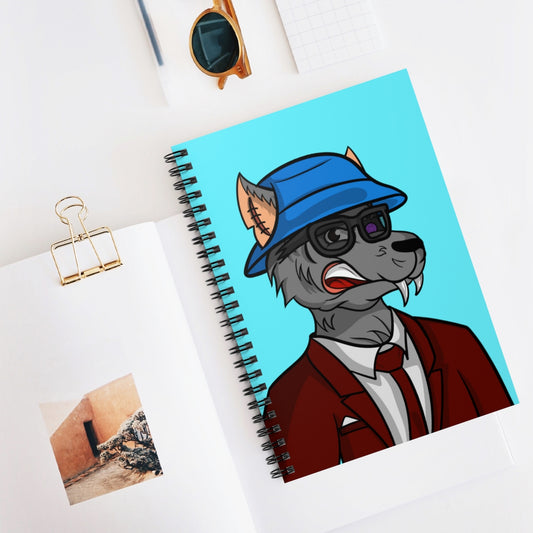 Wolf Maroon Business Suit Werewolf Spiral Notebook - Ruled Line