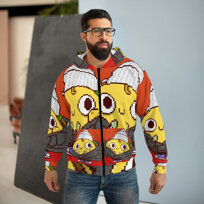 Acogedor paquete Taco AOP sudadera con capucha unisex con cremallera 