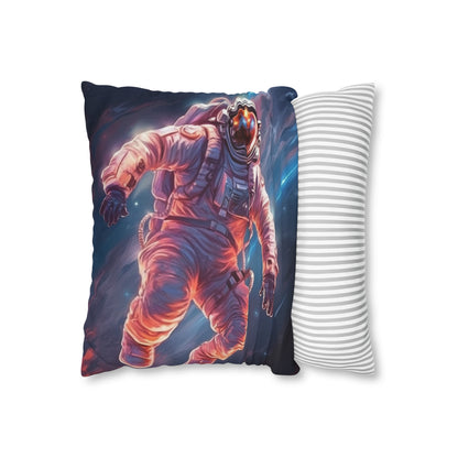 Astronaut Outer Space - Galaxy Starfield Art Spun Polyester Square Pillow Case