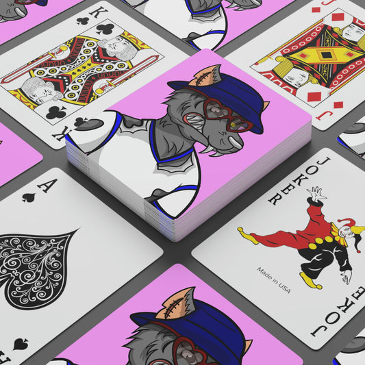 Valentine Wolf Heart Love Custom Poker Cards