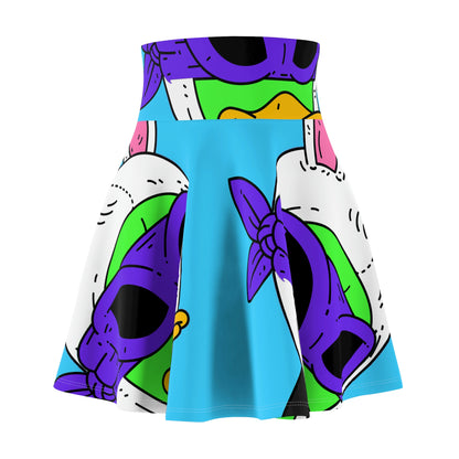 Easter Bunny Alien Visitor 751 Rabbit Women's Skater Skirt