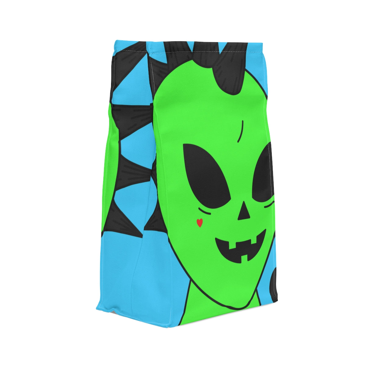 Green Alien Black Spiked Hair Pumkin Face Bomb Visitor Polyester Lunch Bag