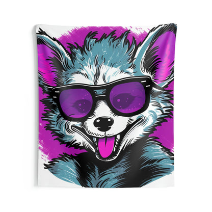 Cheerful Possum Animated Graphic Indoor Wall Tapestries