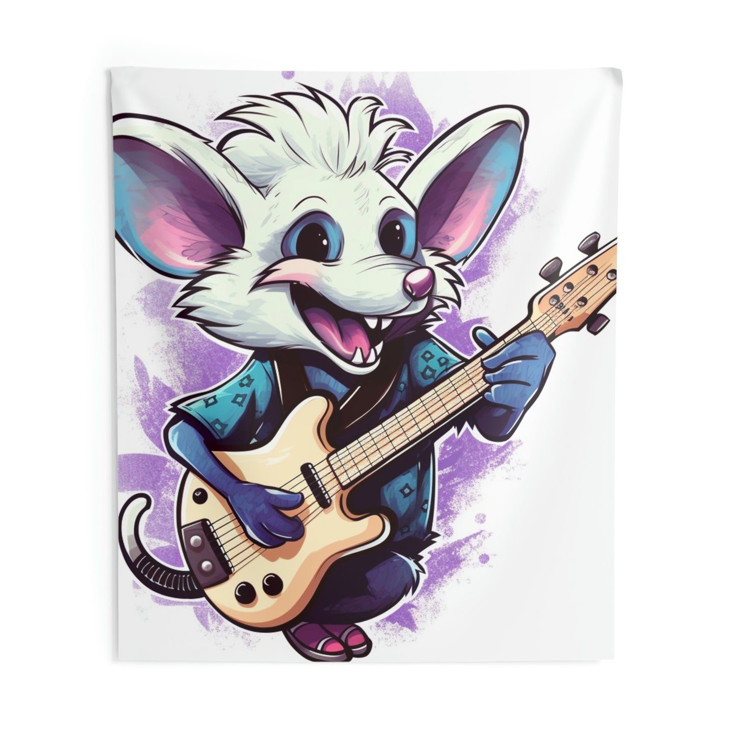 Musical Musician Opossum Anime Guitarist Indoor Wall Tapestries