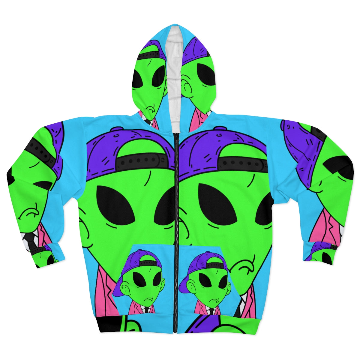 Business Builder Alien AOP Unisex Zip Hoodie