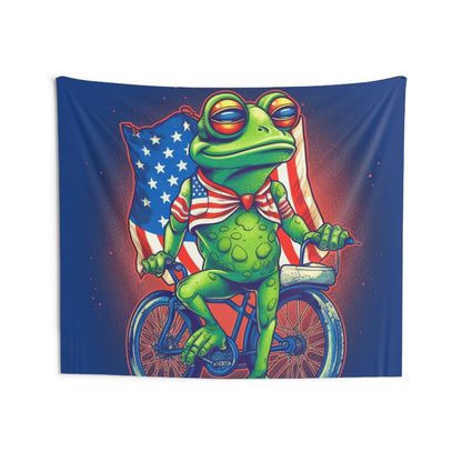 Tapices de pared para interiores con diseño de ciclista americano de Patriot Frog USA 